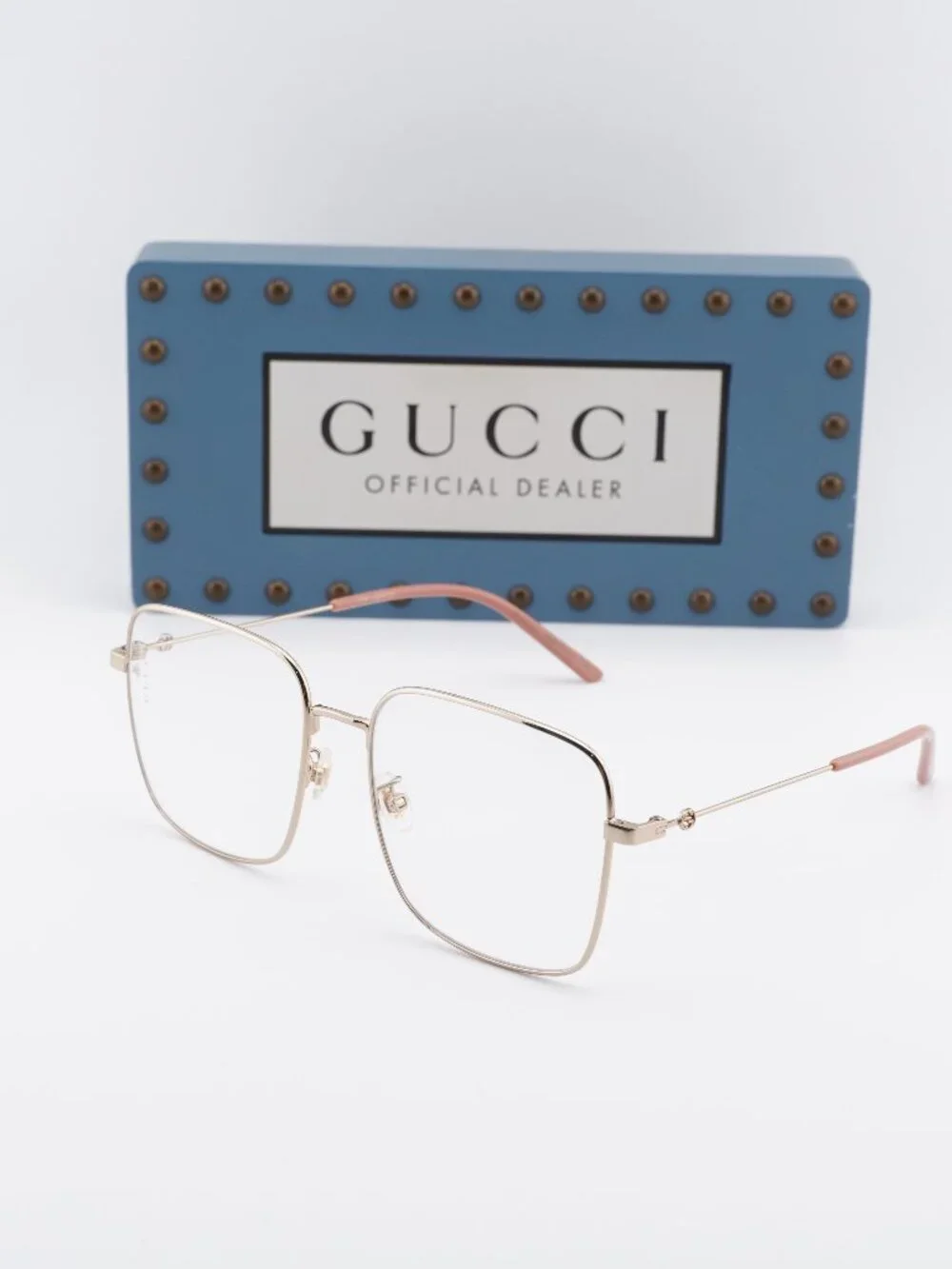 Gucci GG0445O 001 Square Eyeglasses – Gold 56mm